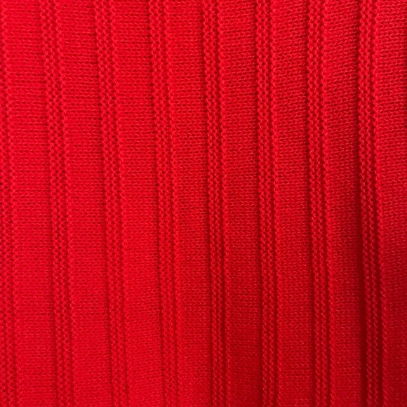 VINTAGE 70’-80’s Montgomery Wards boxy boat neckline Red Sweater office siren L - Picture 5 of 6
